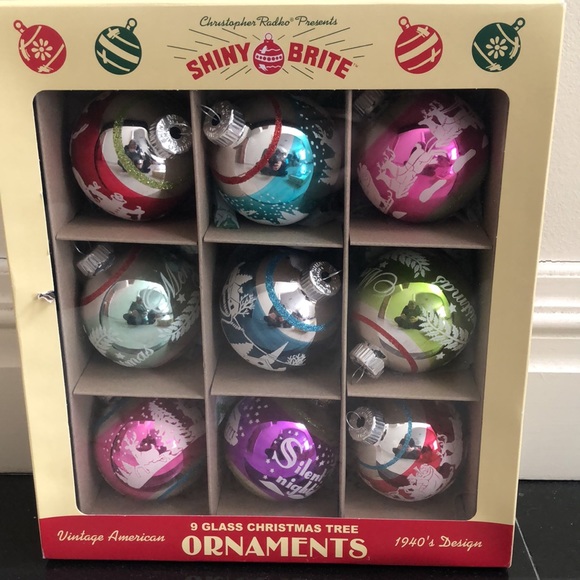 Lot of 2 Different Christopher Radko Shiny Brite Sets of Ornaments Each - LOOK - Picture 2 of 5